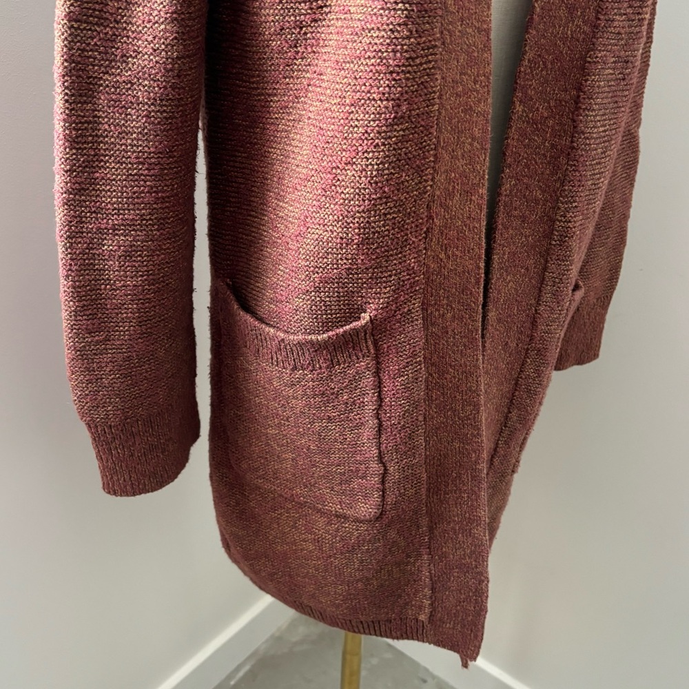 Roots Rust Color Long Open Cotton Cardigan - Picture 6 of 13
